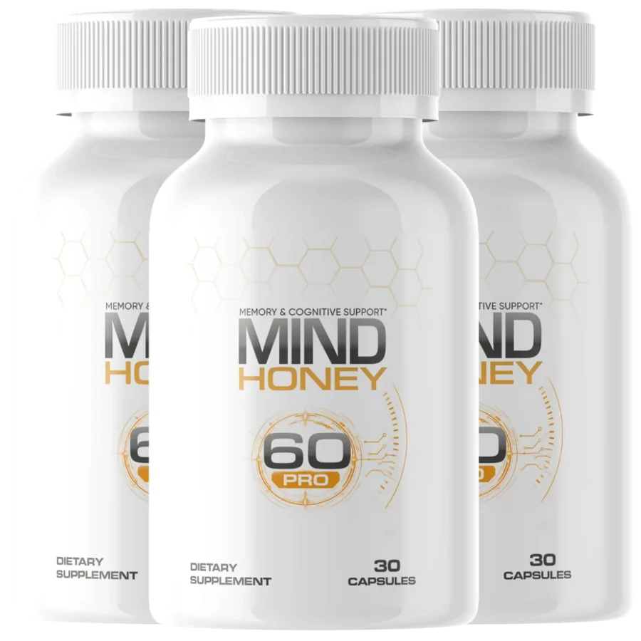 Three bottles of MindHoney 60 Pro dietary supplement